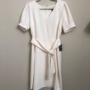 Express V-Neckline Cream Dress